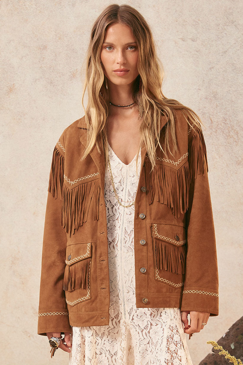 Fearless Heart Suede Fringe Jacket