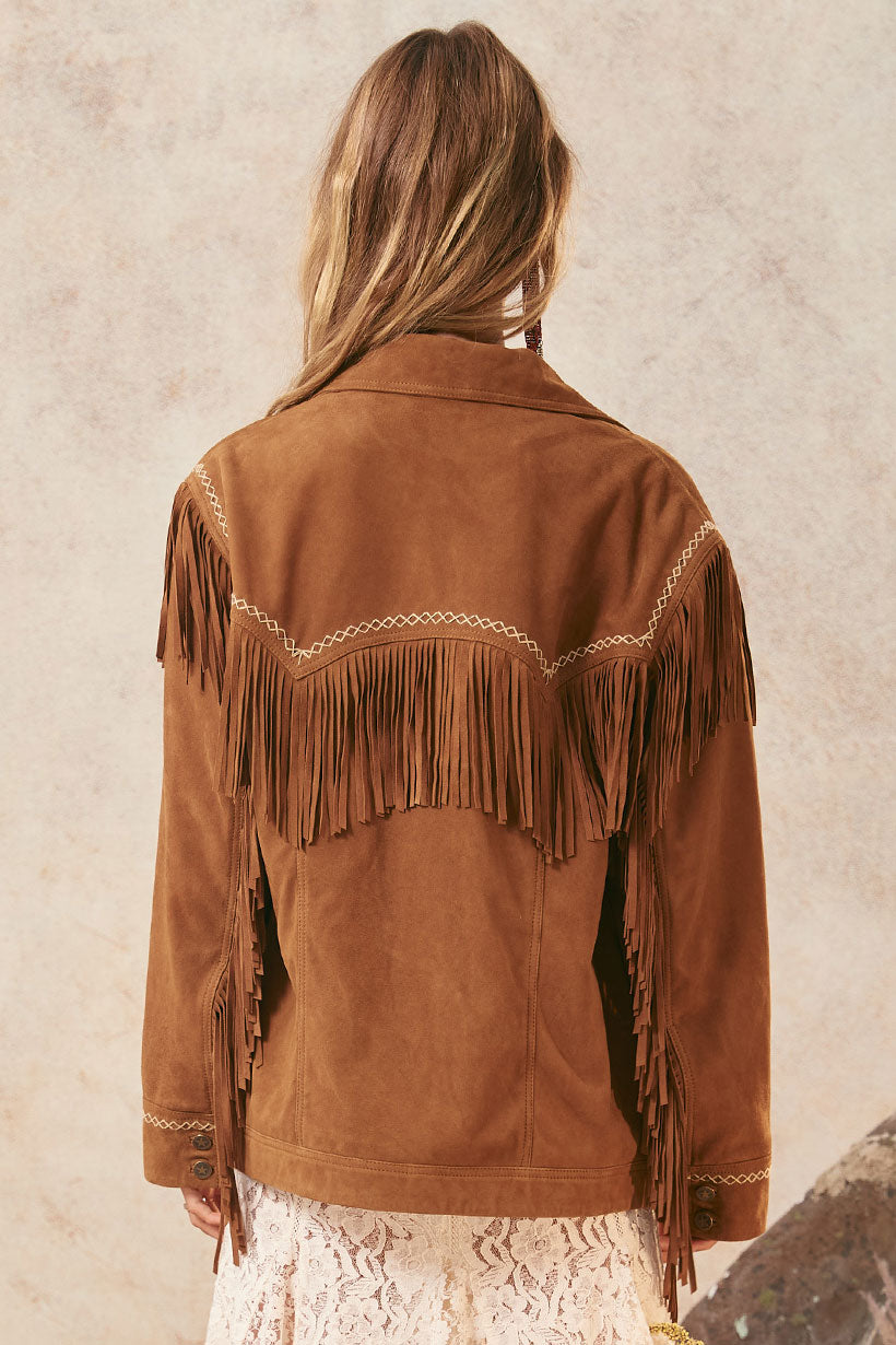 Fearless Heart Suede Fringe Jacket